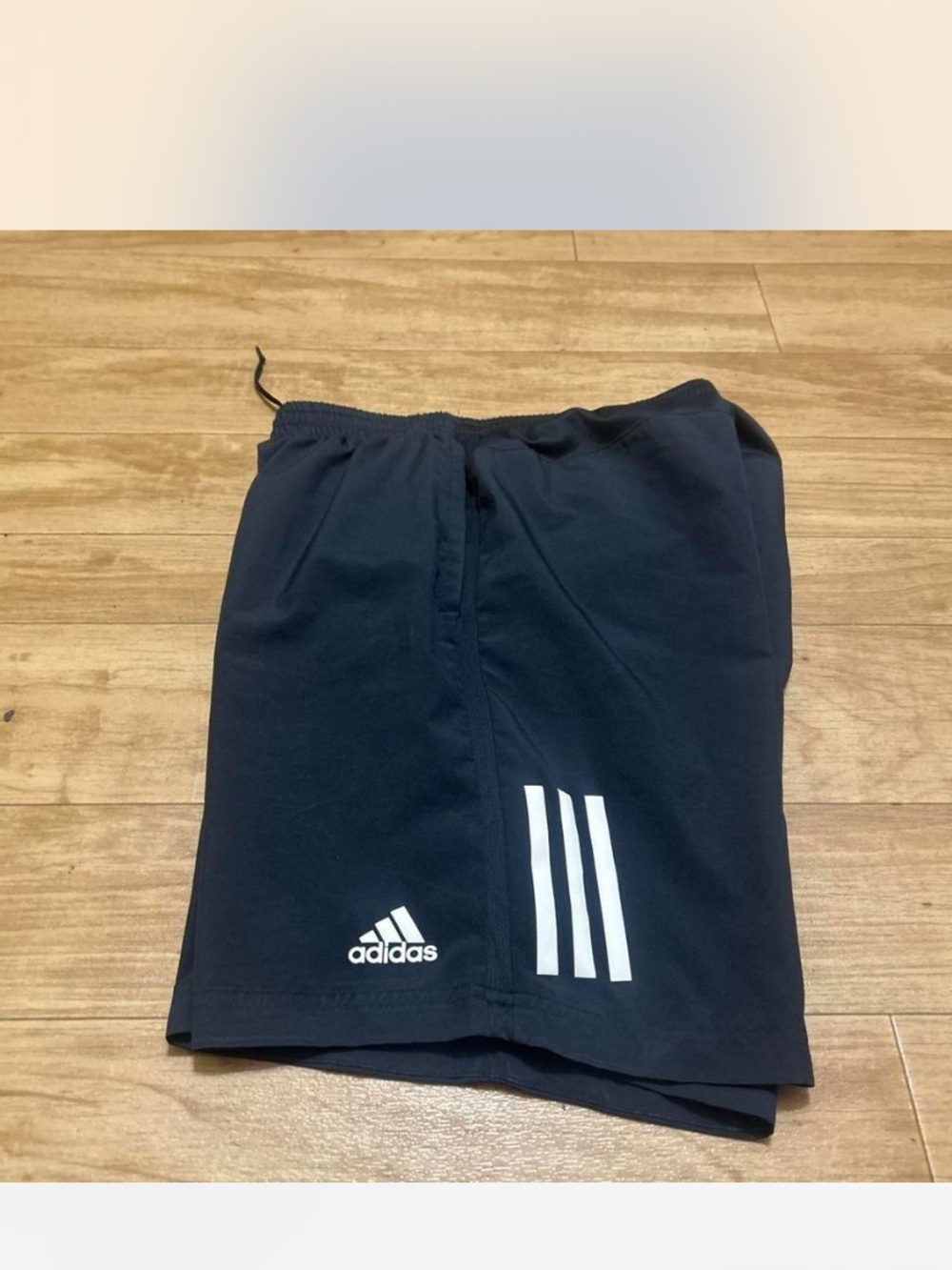 adidas Men’s Black Athletic Shorts with White 3-Stripes
